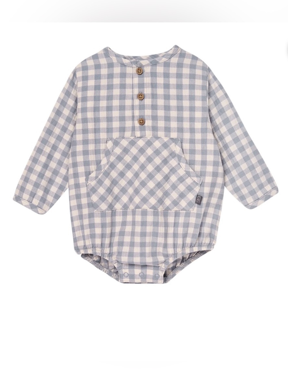 Modern Moments by Gerber Baby Boy 18M Gingham Henley Romper NWT